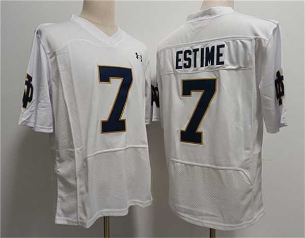 Mens USC Trojans #7 Audric Estime White With Name Stitched Jersey->->NCAA Jersey